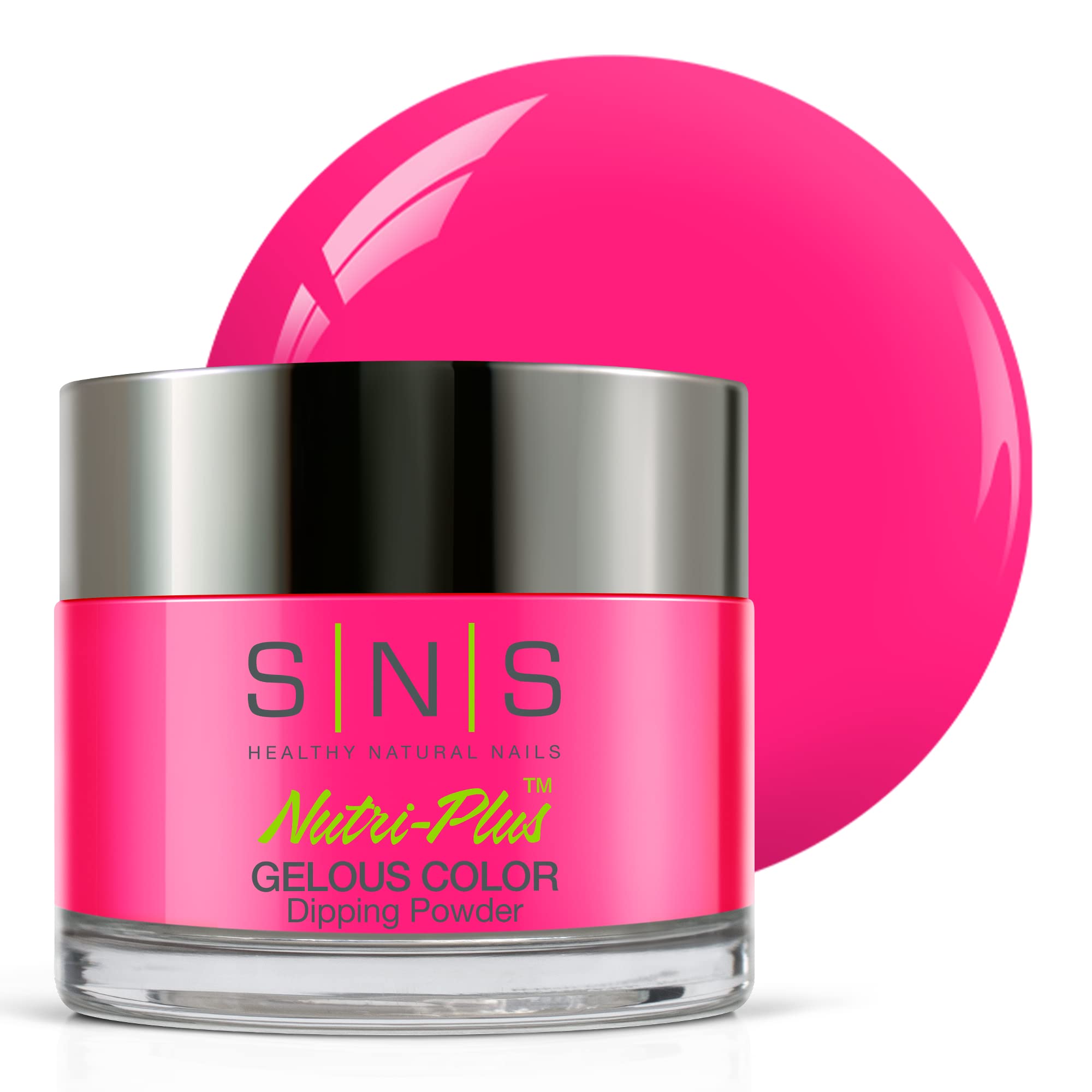 SNS Nail Dip Powder, Gelous Color Dipping Powder - She's Superfly (Pink/Glow) - Long-Lasting Dip Powders Nail Color Lasts 14 Days - Low-Odor & No UV