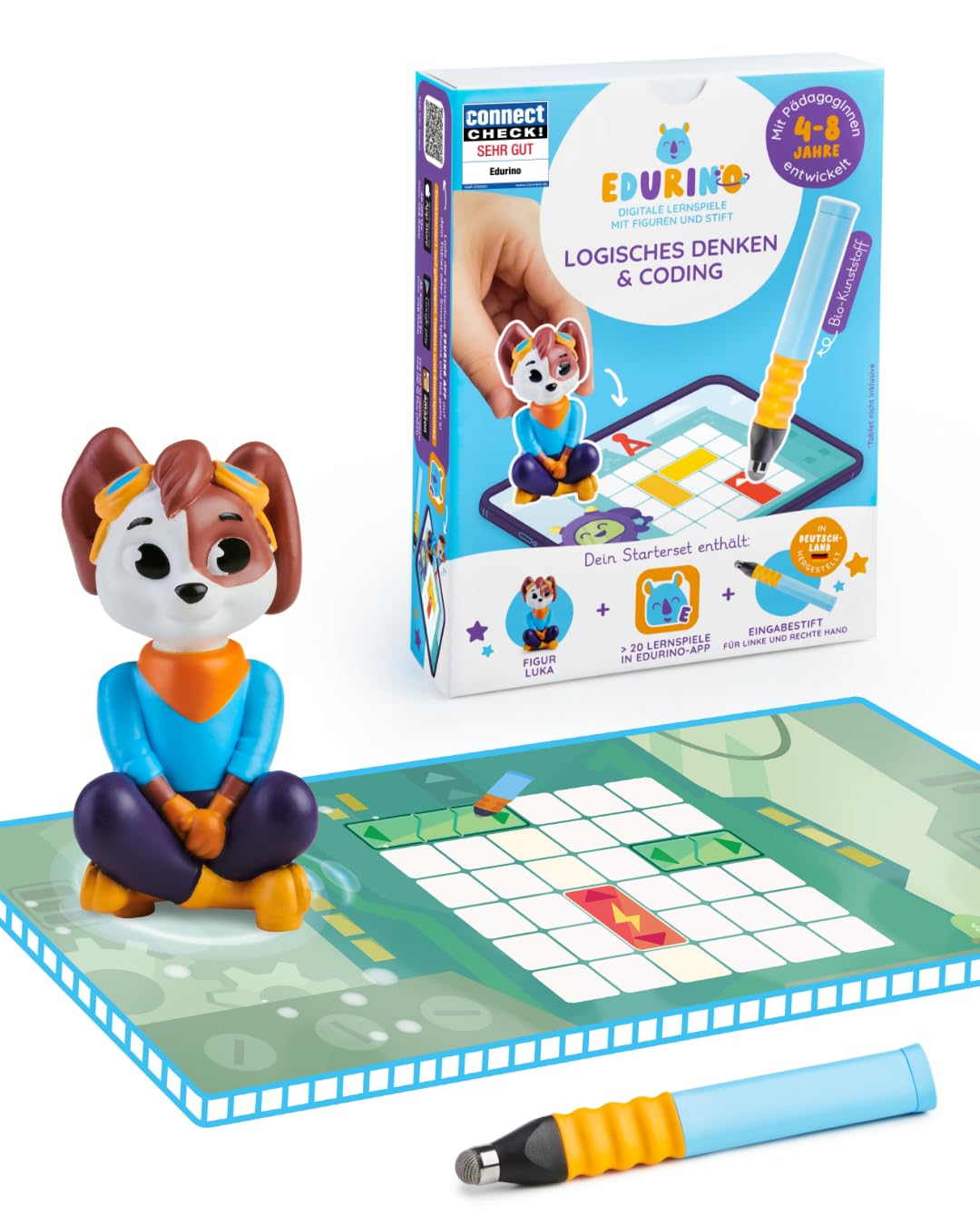 Edurino Starterset Luka Logisches Denken & Coding ab 4 Jahren inkl. App | Spielerisch Strukturen & Muster erkennen | Rätseln & Knobeln