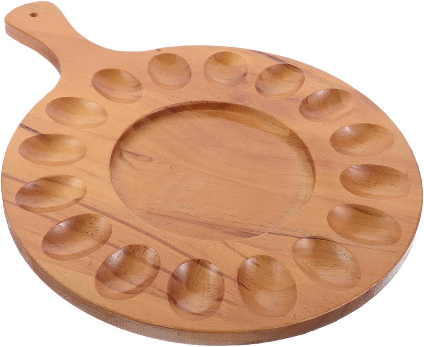 Wooden Deviled Platter Holder for Refrigerator and Countertop Creative Charcuterie Board Segmented Design for Organized Kitchen Storage