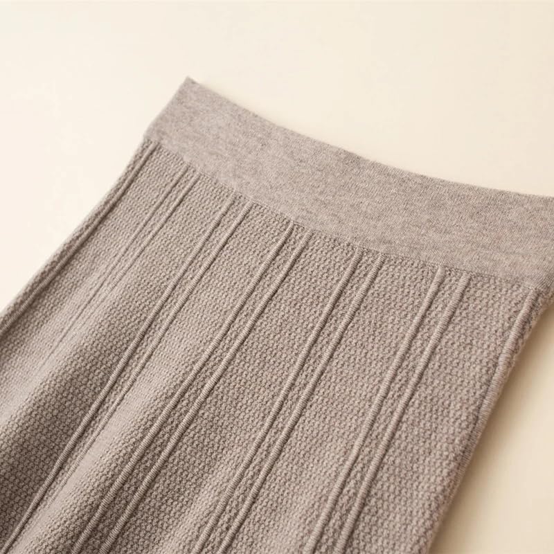 REHJJDFD Jupe parapluie en tricot taille haute pour femme - Automne et hiver - Jupe en laine