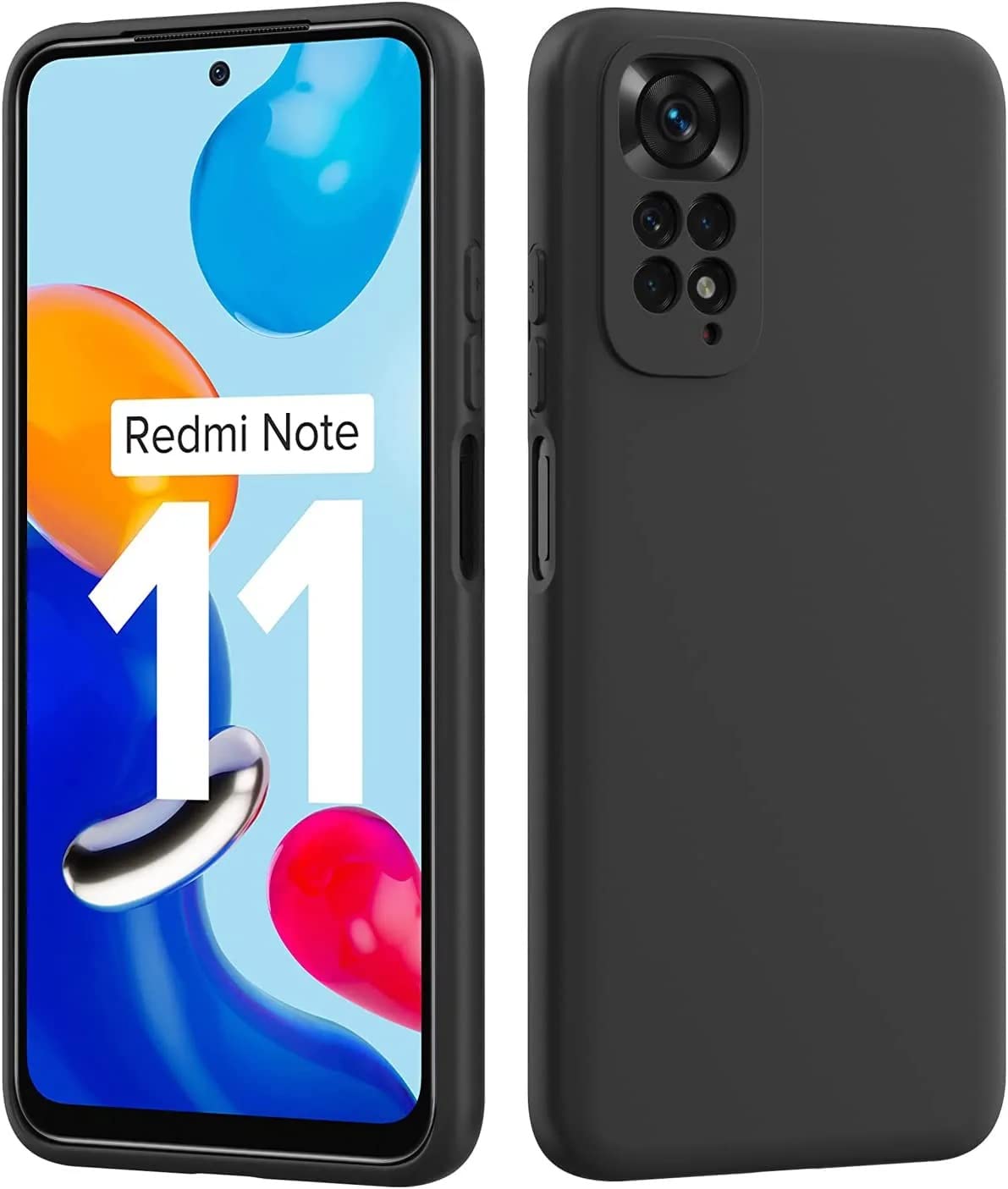 Zubitech Case for Xiaomi Redmi Note 11 / Redmi Note 11s Slim fit Cover Matte Finish Black TPU Soft Flexible Silicone Protective Case with Camera Protection For Redmi Note 11 / 11s 4G