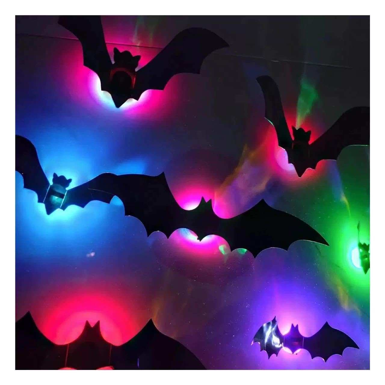 12/24/36 Uds. Pegatinas de pared de murciélago LED 3D for decoración de fiesta de Halloween(36pcs)