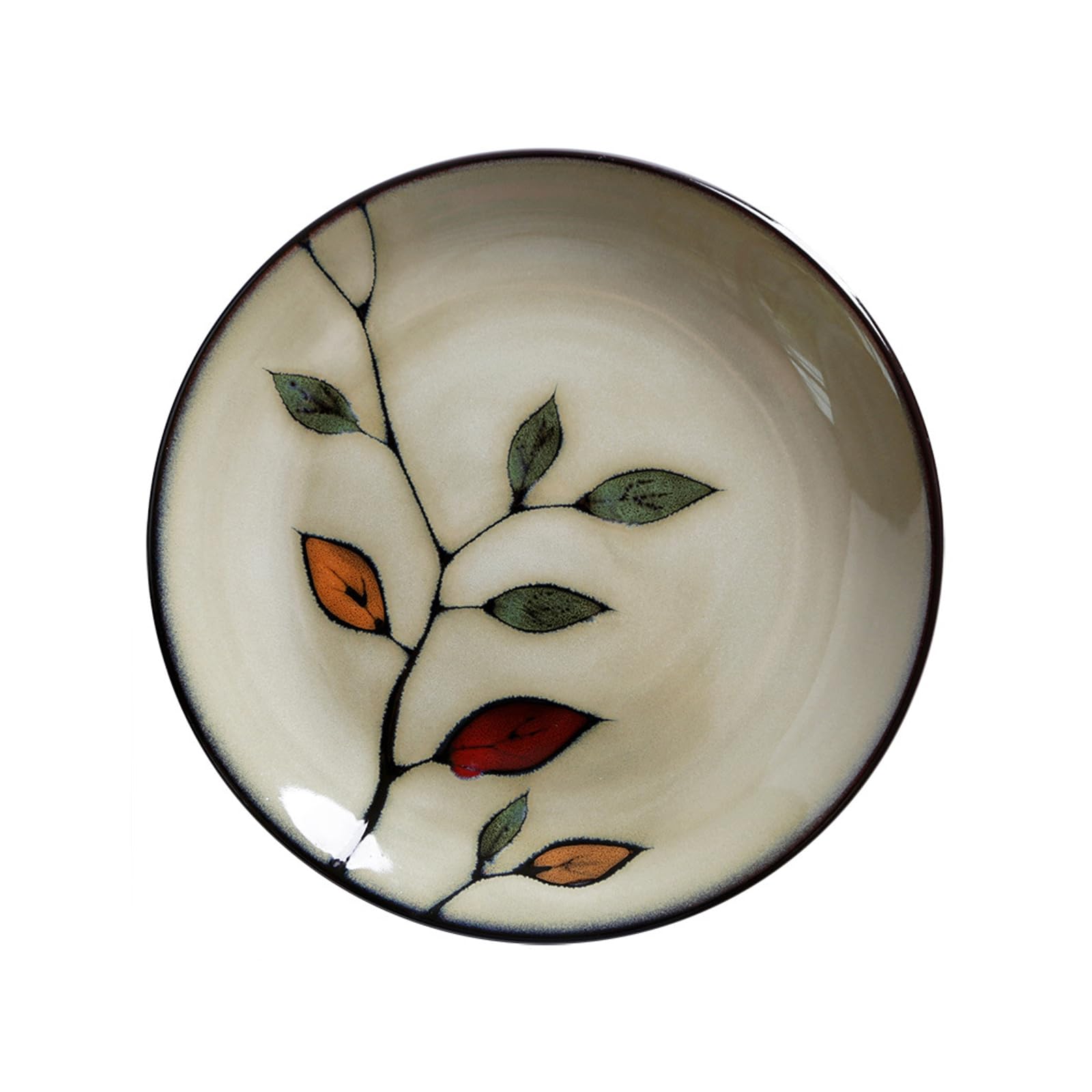 Plato hondo de cerámica japonesa para el hogar, pintado a mano, esmaltado, redondo, 23 cm, G-190