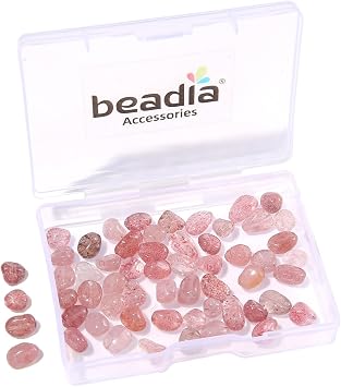 BEADIA Natural Irregular Freeform Strawberry Quartz Stone Beads for DIY Jewelry Making 5-8mm 38cm