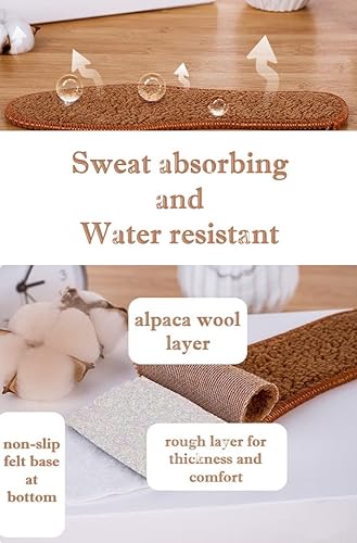 Miniatura 3 de Plantilla cálida de lana de alpaca para calzado de zapatos, 10 pares para pies pequeños y estrechos, transpirable y absorbente del sudor,