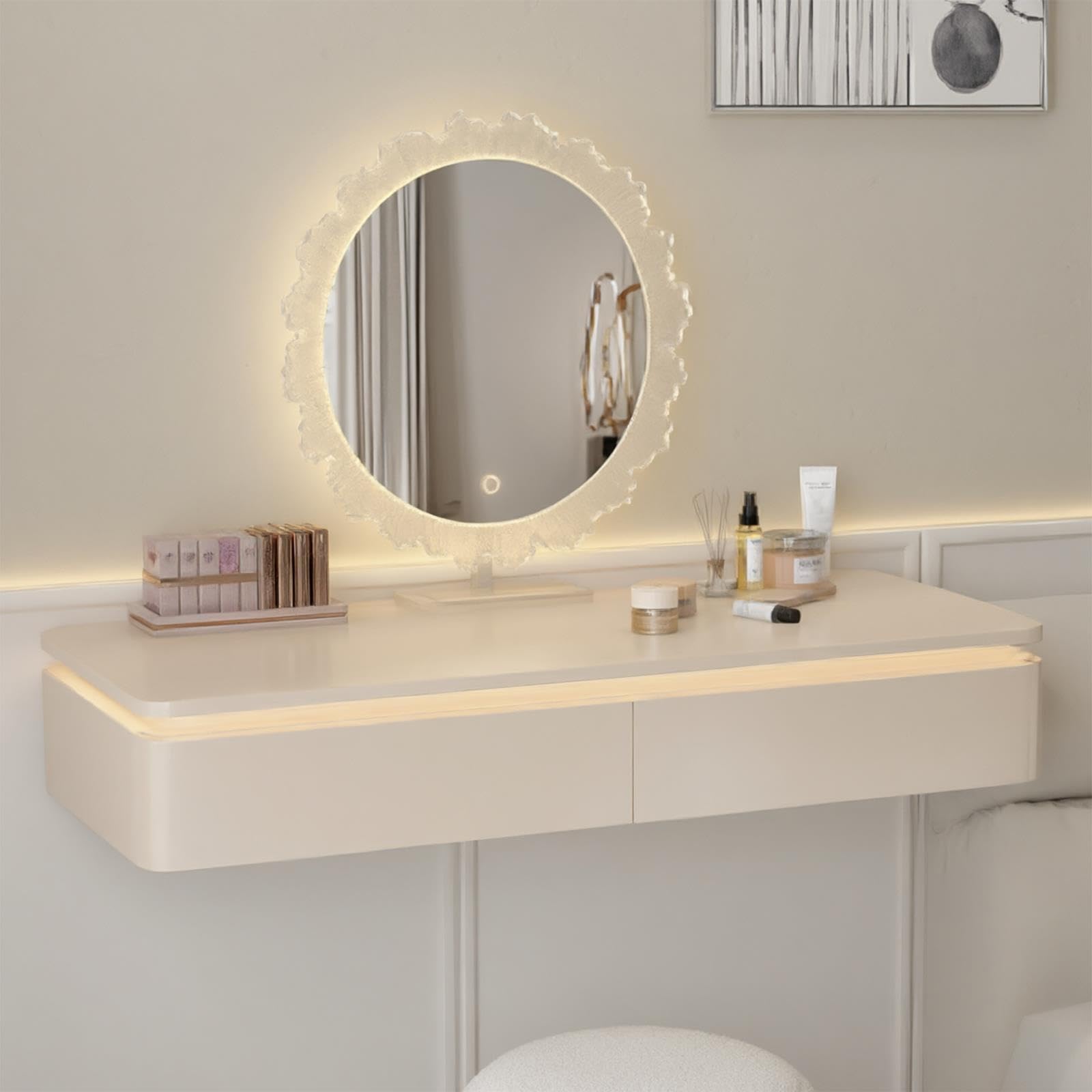Toeletta a Parete, Tavolo Contenitore, Legno