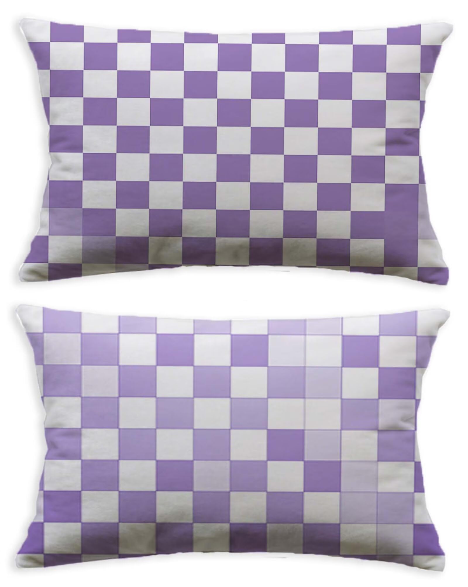 Housse de coussin violet 40x60 protège oreiller velours pour canapé usé