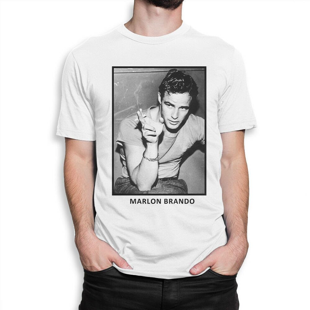 Ji Xiangju Men's White Marlon Brando Movie T-Shirt, Wo Xxl