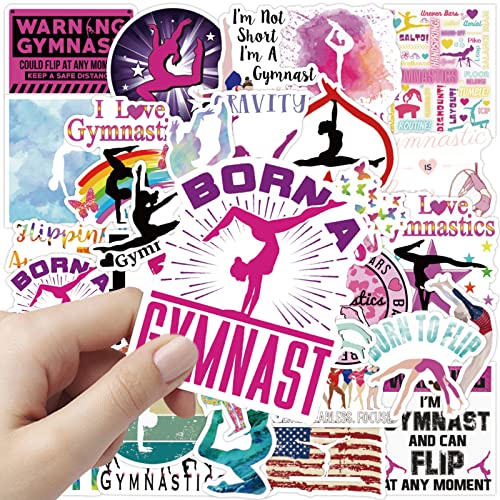 100 PCS Gymnastics Stickers, Gymnastics Gifts Stickers for Laptop, Water Bottles, Luggage,...