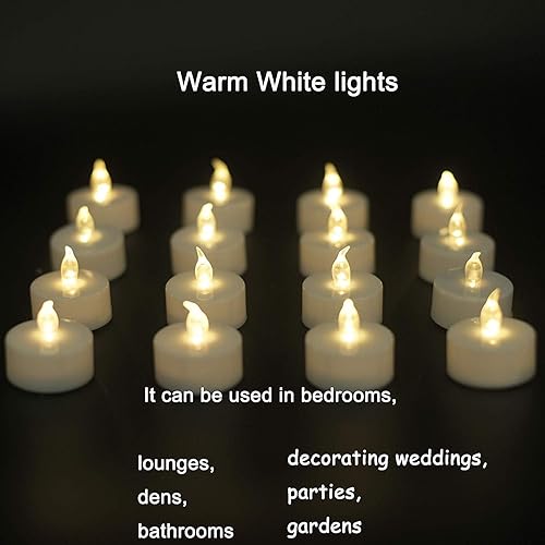 Miniatura 7 de Velas LED de té, paquete de 100 velas sin llama, realistas y brillantes, parpadeantes de larga duración, 200 horas para celebración de vacaciones,