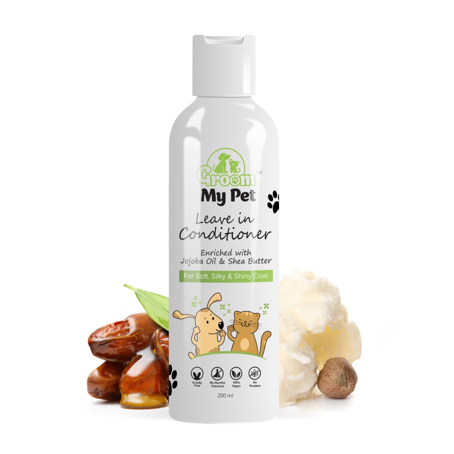 Groom My Pet Leave in Conditioner-200ml | for Pet Dog & Cat | Soft Silky & Shiny Coat | Enriched with Jojoba Oil & Shea Butter | 100% Organic | No Need to Rinse (B0CN13C5QQ) Amazon Price History, Amazon Price Tracker