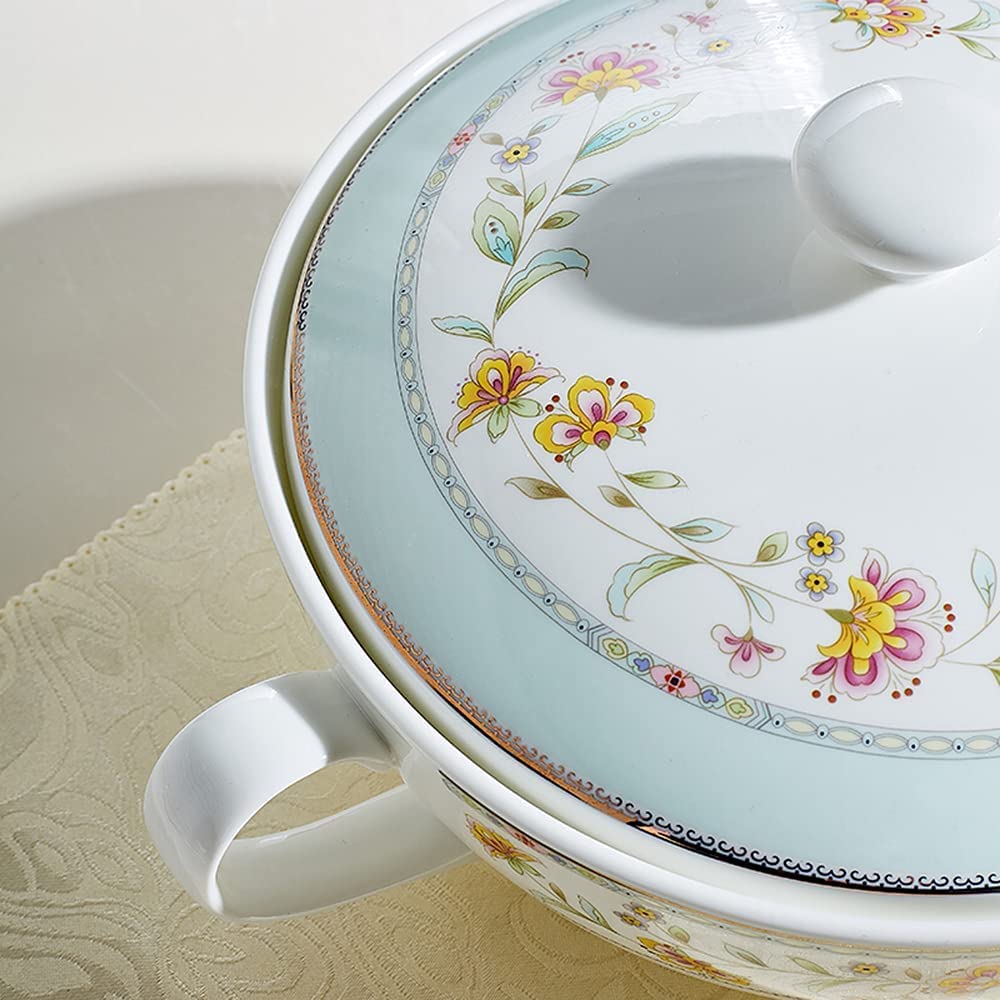 58-częściowy zestaw wysokiej klasy porcelanowej zastawy stołowej dla 6-12 osób, luksusowy zestaw talerzy i misek w stylu europejskim, rozmiar