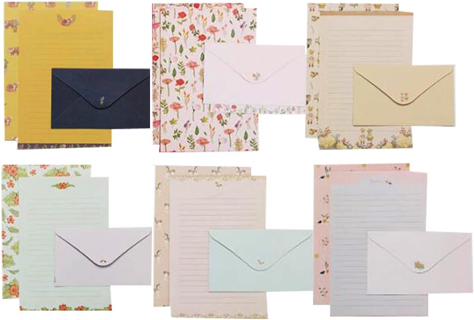 QingLanJian 48 Cute Writing Paper Letter Stationary Set with 24 Envelopes