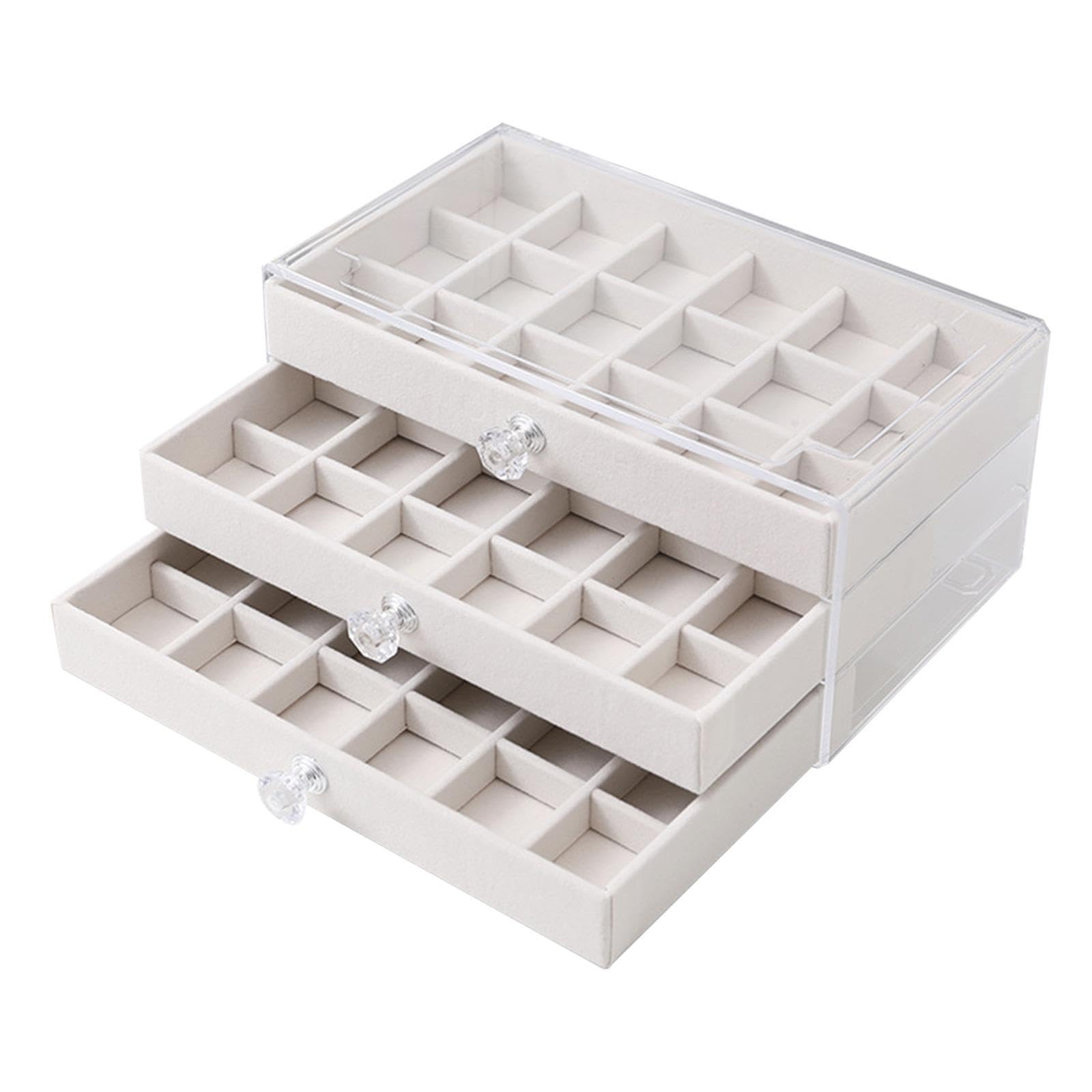 Twisaxc Smart Jewelry Storage Box With Lid Provides Best Organizing Solution For Jewelry Including Earrings And Necklaces Organizer Box With Drawers Large