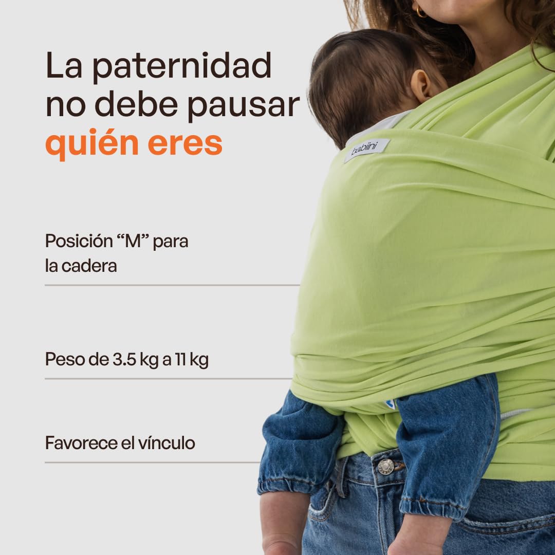 Fular Portabebés Recién Nacidos, Ajustable y Elástico, Ergonómico y Transpirable, Ideal para Porteo de Bebés de 3.2kg - 12kg – Fácil de usar, Manos Libres y Lavable a Máquina