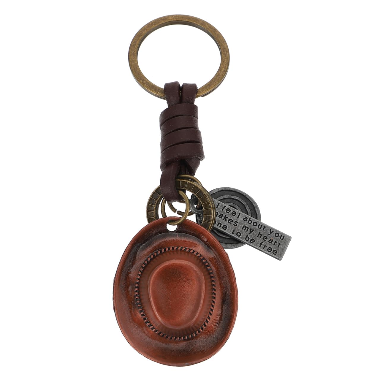 1pc Vintage Hat Key Ring Metal Keychain for Car Keys Fashionable Western Key Holder Present for Men Women and Students Creative Cowpoke Accessory with Easy Attachment