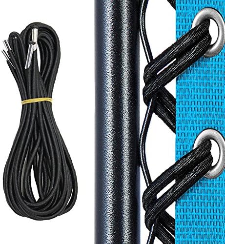 Replacement Cord for Zero Gravity Chair, 4 Pack Universal Replacement Elastic Cords Repair Tool Kit for Sun Lounger, Garden Chairs, Outdoor Recliners, Anti Gravity Chair, Bungee Chairs - Black