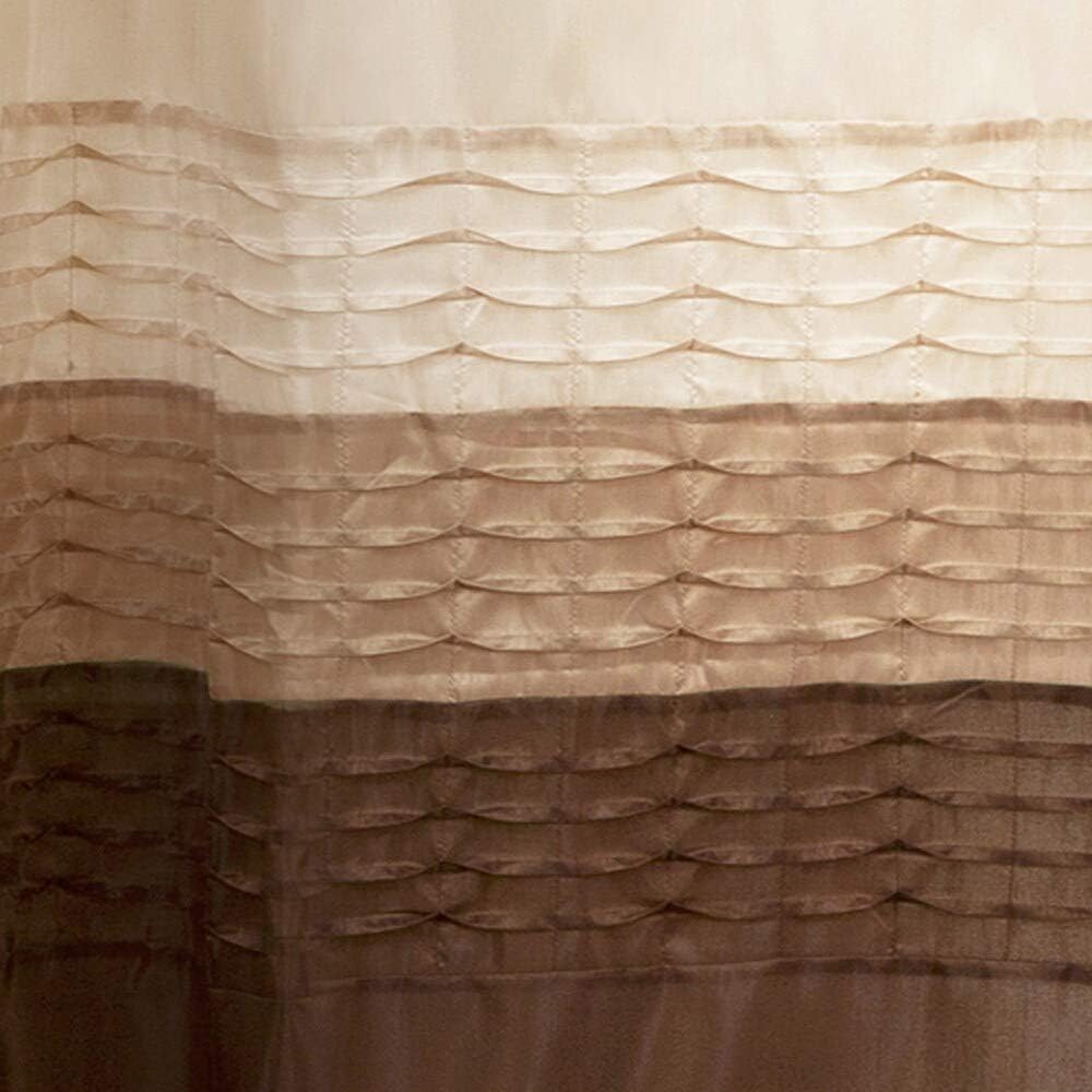 Wheat/Taupe/Chocolate Shower Curtain Brown Color Block Striped Modern Contemporary Polyester