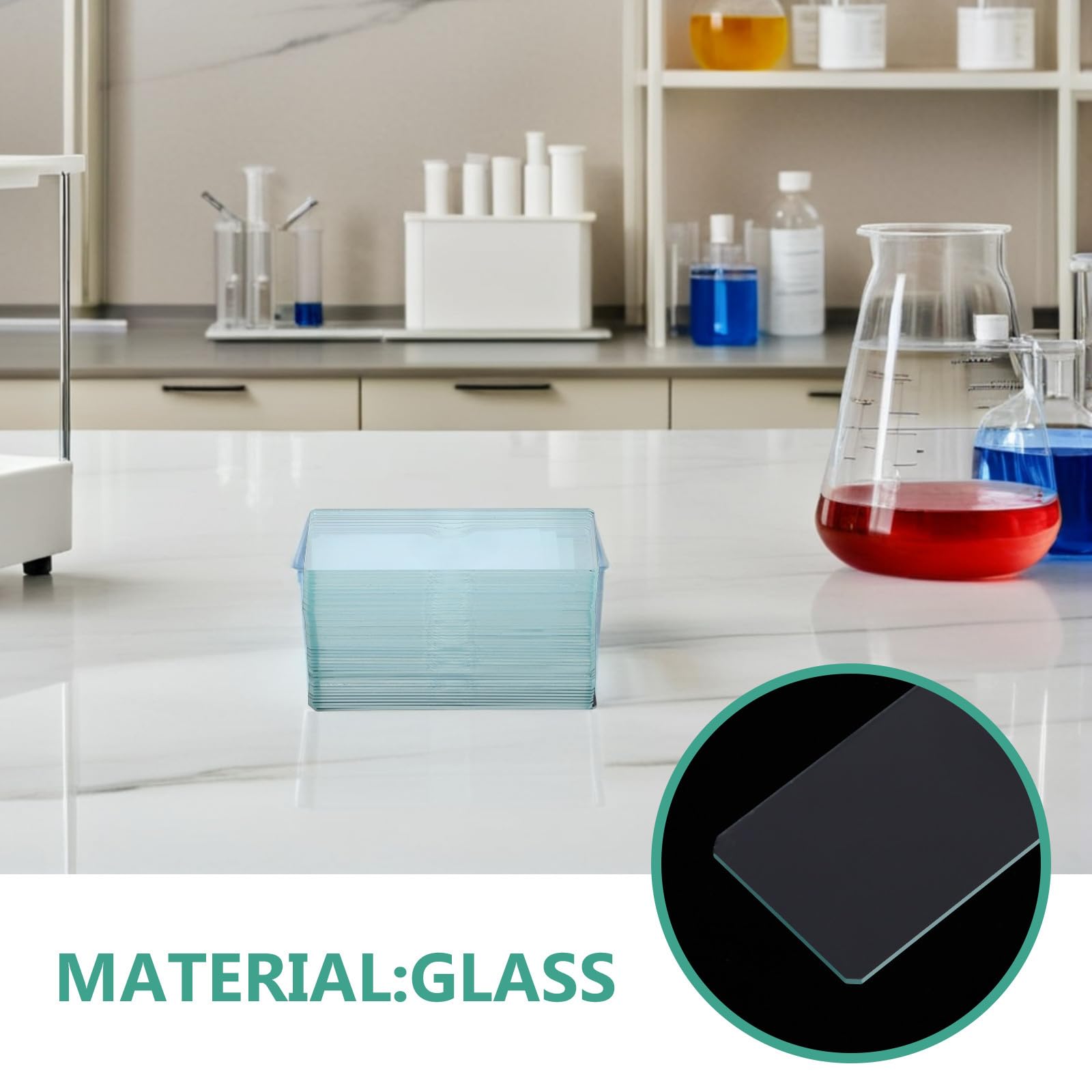 Mikroskop Objektträger aus Glas 50 Stück mit Konkaver Vertiefung Labor Objektträger für Wasserproben und Wissenschaftliche Untersuchungen