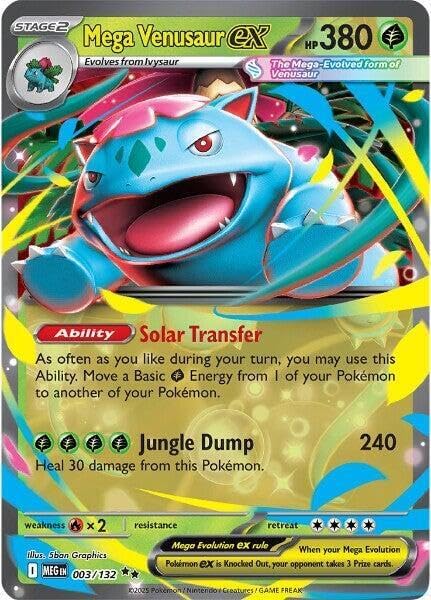 Pokemon - Mega Venusaur ex - 003/132 - ME01: Mega Evolución (MEG) - Doble Raro - Tarjeta única