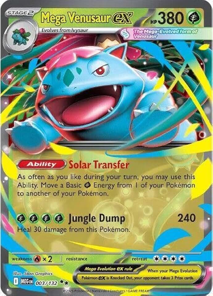 精靈寶可夢 - Mega Venusaur ex - 003/132 - ME01: Mega Evolution (MEG) - 雙稀有 - 單卡
