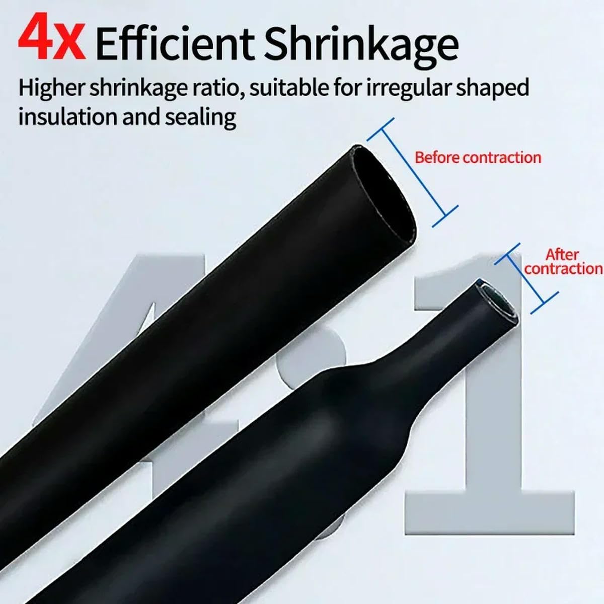 5/16" 4:1 Schrumpfschlauch Schwarz – Vorgefe Produktbild-Vorschau 4