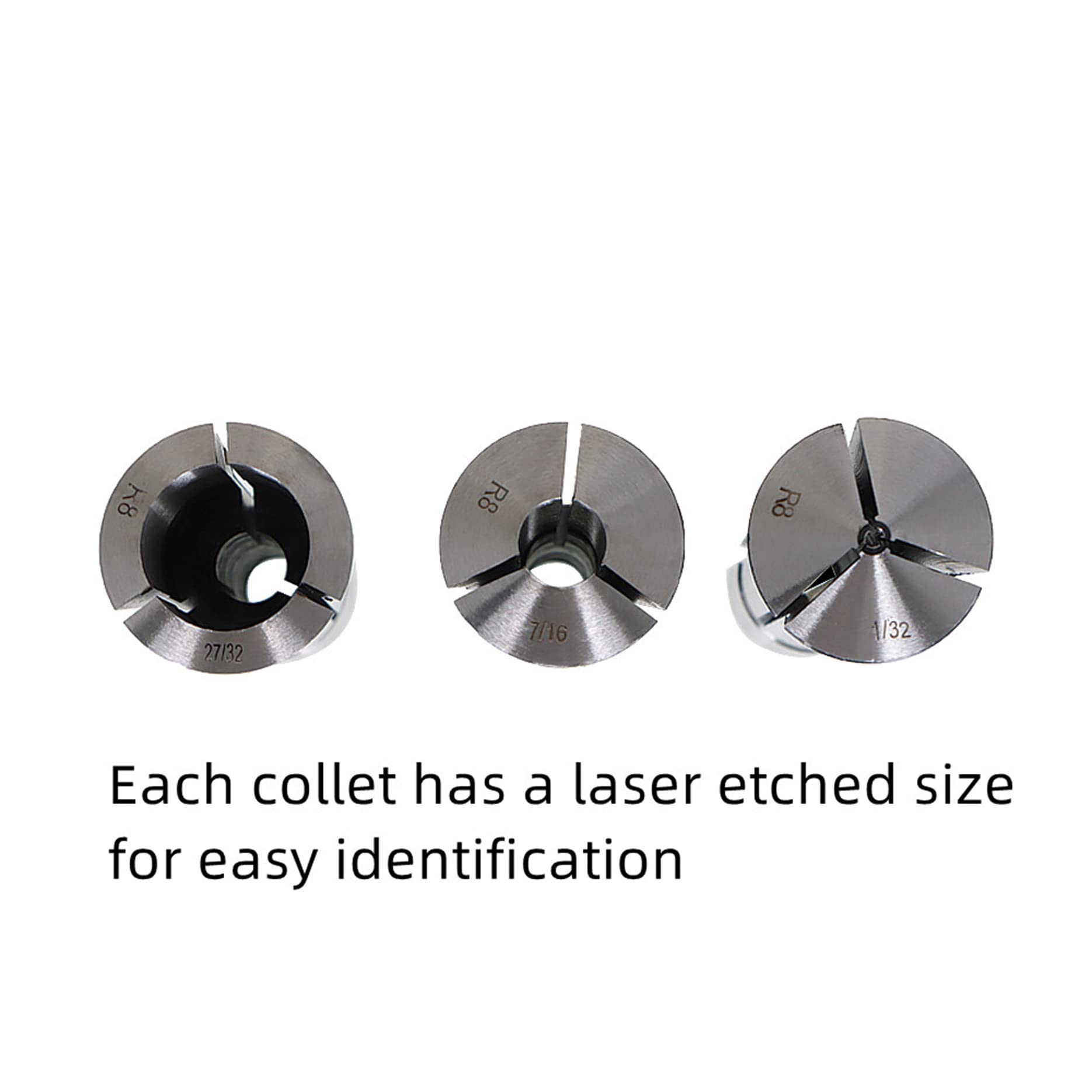 29-Piece R8 Collet Kit For Milling Machines - Steel Collets 1/32" To 1", Complete Set - View #4