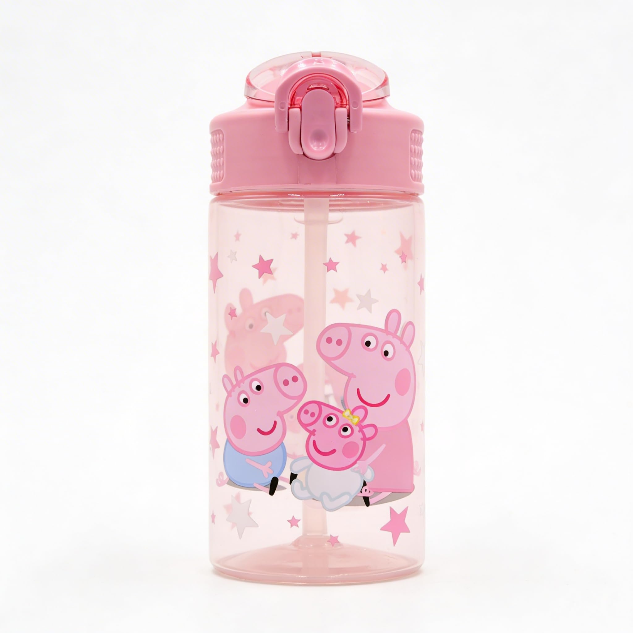 Peppa Pig Kids Drinks Bottle 450ml – Licensed Flip Spout Water Bottle with Lockable Leak‑Proof Lid, Reusable BPA‑Free School & Travel Bottle, Pink