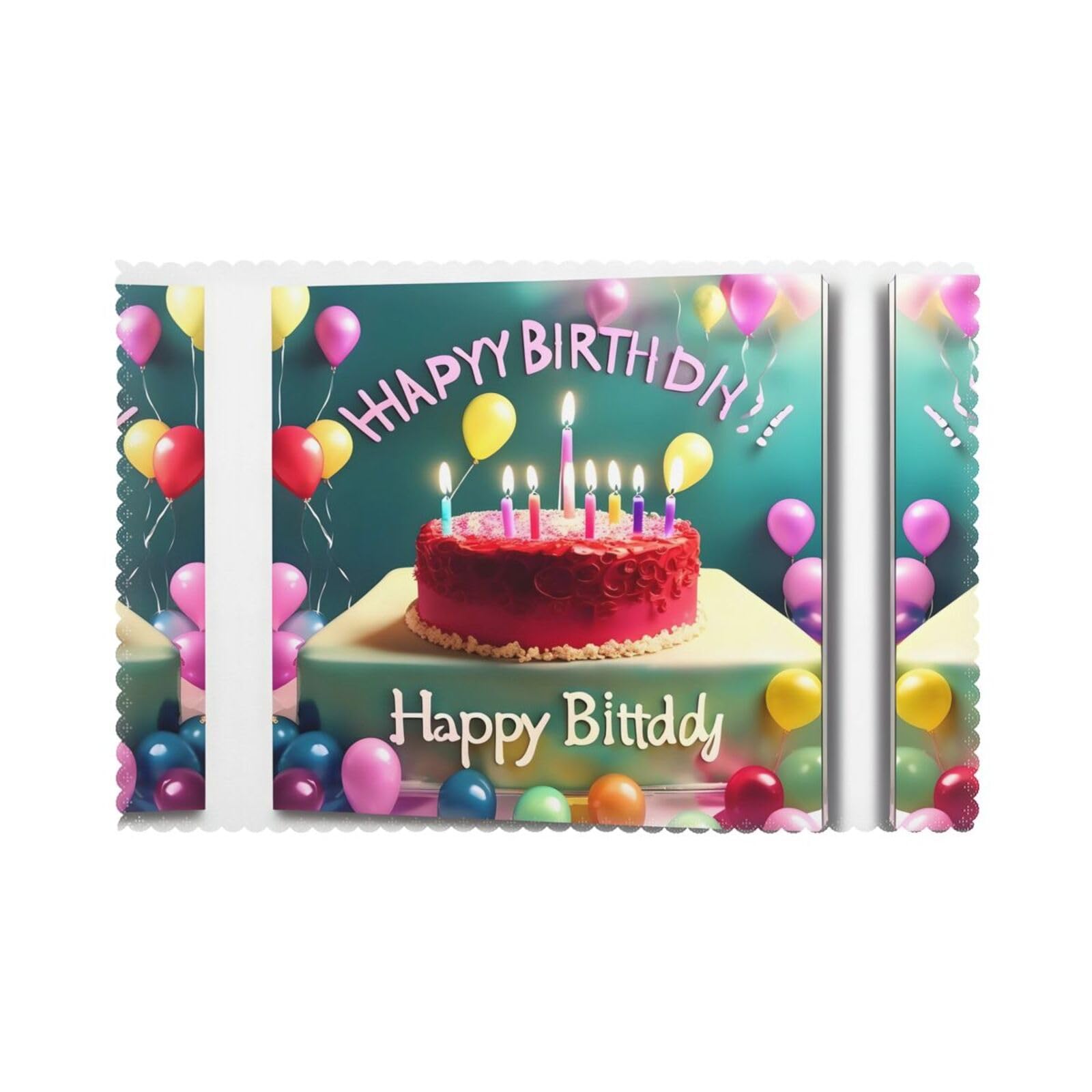 Set de table Joyeux Anniversaire lot de 6 lavables 30x45 cm