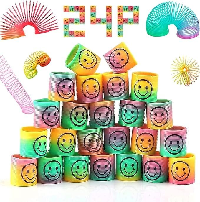 Beyondluv Smiley Party Favors For Kids Birthday Party- 24Pcs Spring Birthday Gift Toys For Girls Boys Return Gifts Party Giveaways Bulk Mini Toys Pinata Goody Bag pinata filler Mini Goddie Favours