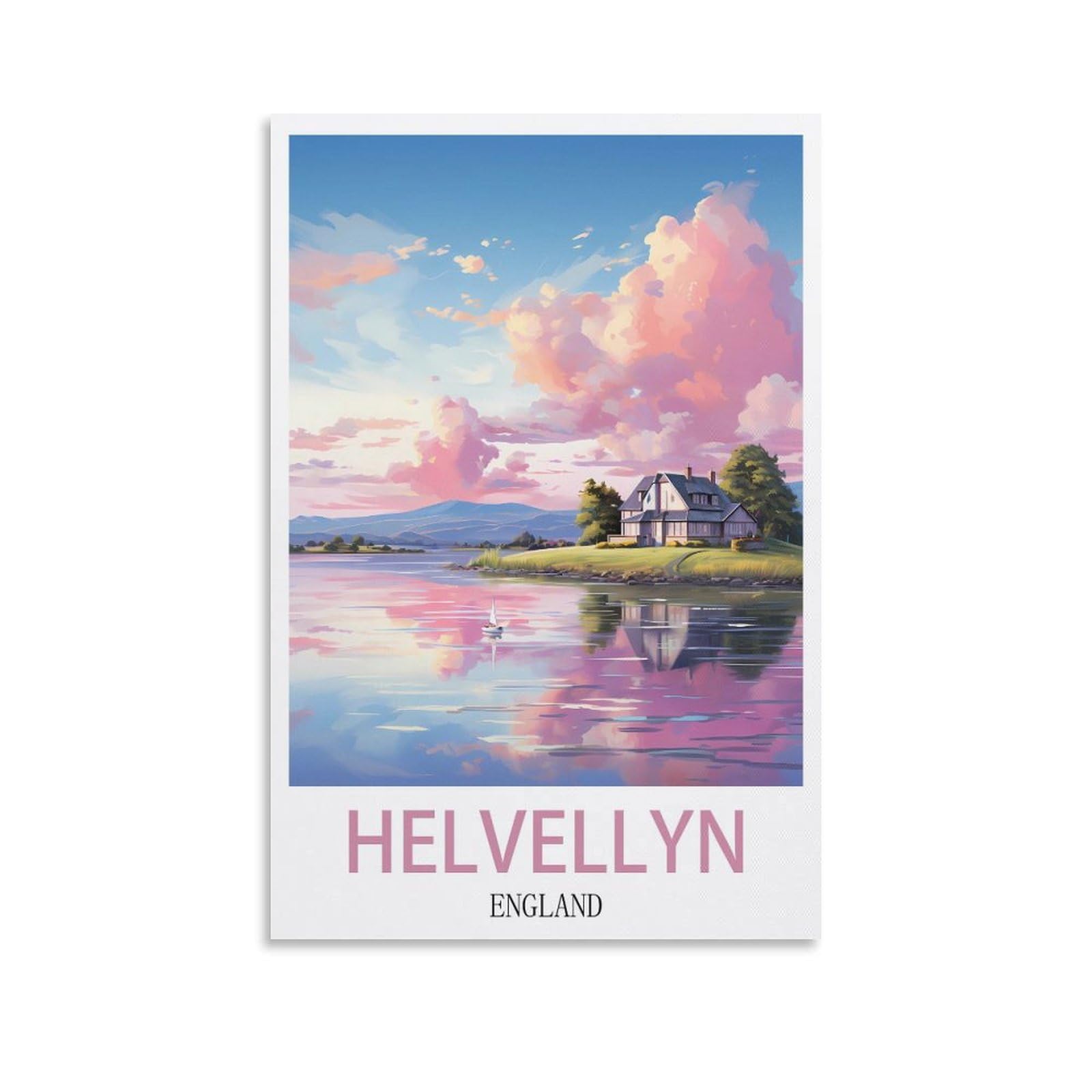 Metal Tin Sign Plaque Poster,Helvellyn Englands,Art Plaque Poster Wall Decor for Home Tool Room Bar Club Restaurant Cafe 30x40cm