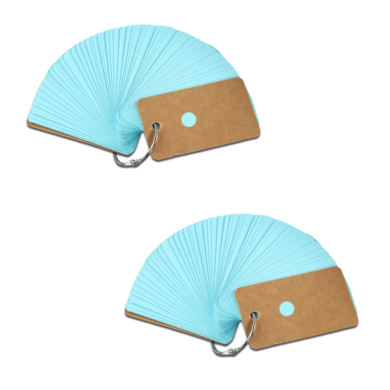 WUMUZAI 100 Pieces Flash Cards with Rings and Cover for Studying 4 x 7 cm Small Blank Index Note Cards Double Side