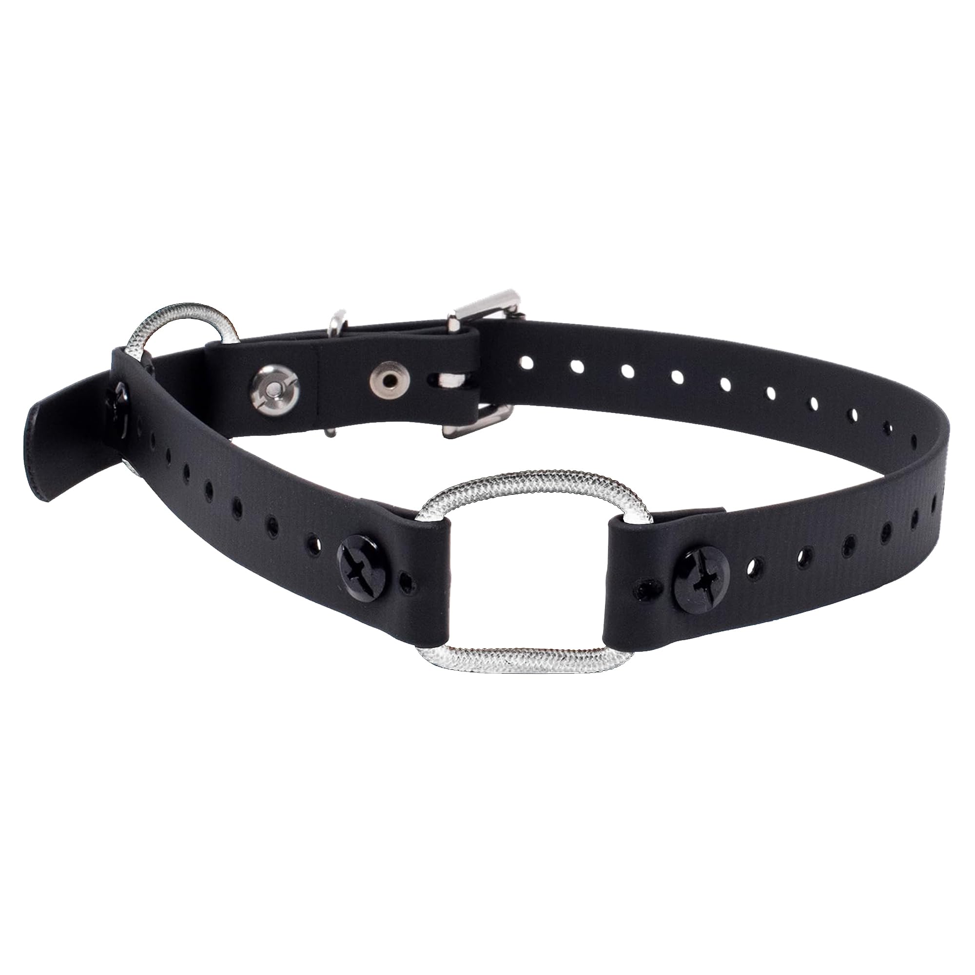 Small Dog Mini Double Bungee Dog Collar, Biothane, Waterproof, Odorproof, Metal Buckle and D Ring with Two Comfort Loops, Adjustable for Custom Fit, 3/4-Inch, Black