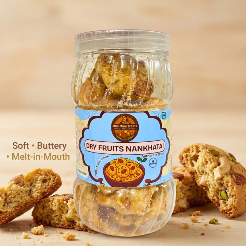 Image of MumMum Treats Dry Fruit Nankhatai | Traditional Indian Tea-Time Snack | Craving Snack for All Ages | All-Time Delight Biscuits & Cookies