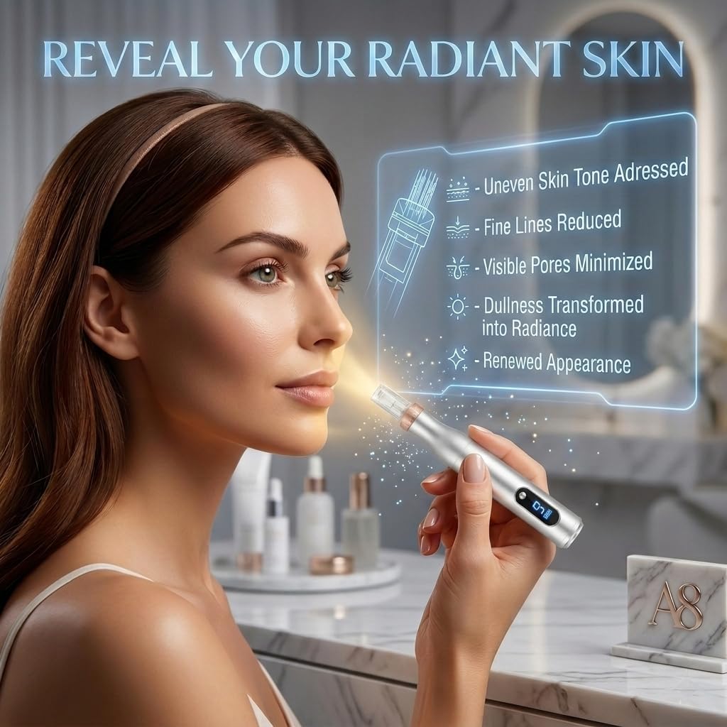 Microneedling Pen for Home Use,Microneeding Derma Roller Pen for Women Men - Micro Needle Roller Pen for Skin Tools