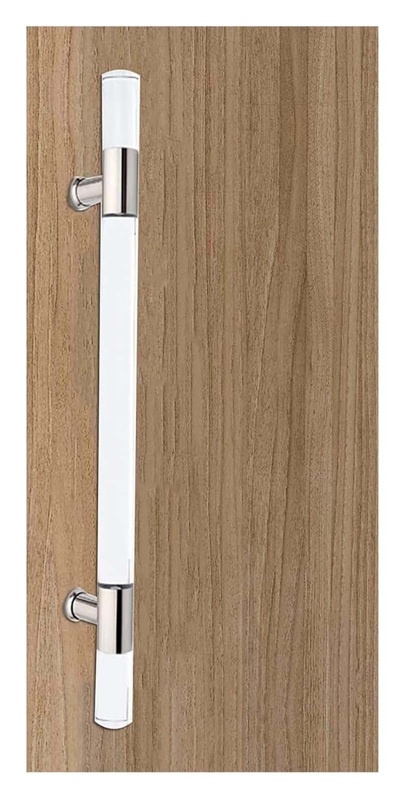 CWCQGH Push Pull Door Handle, Sliding Barn Door Handle, Clear Barn Door Handles and Pulls for Wooden Door, Garden Patio Garage Use,Silver-Length 100cm