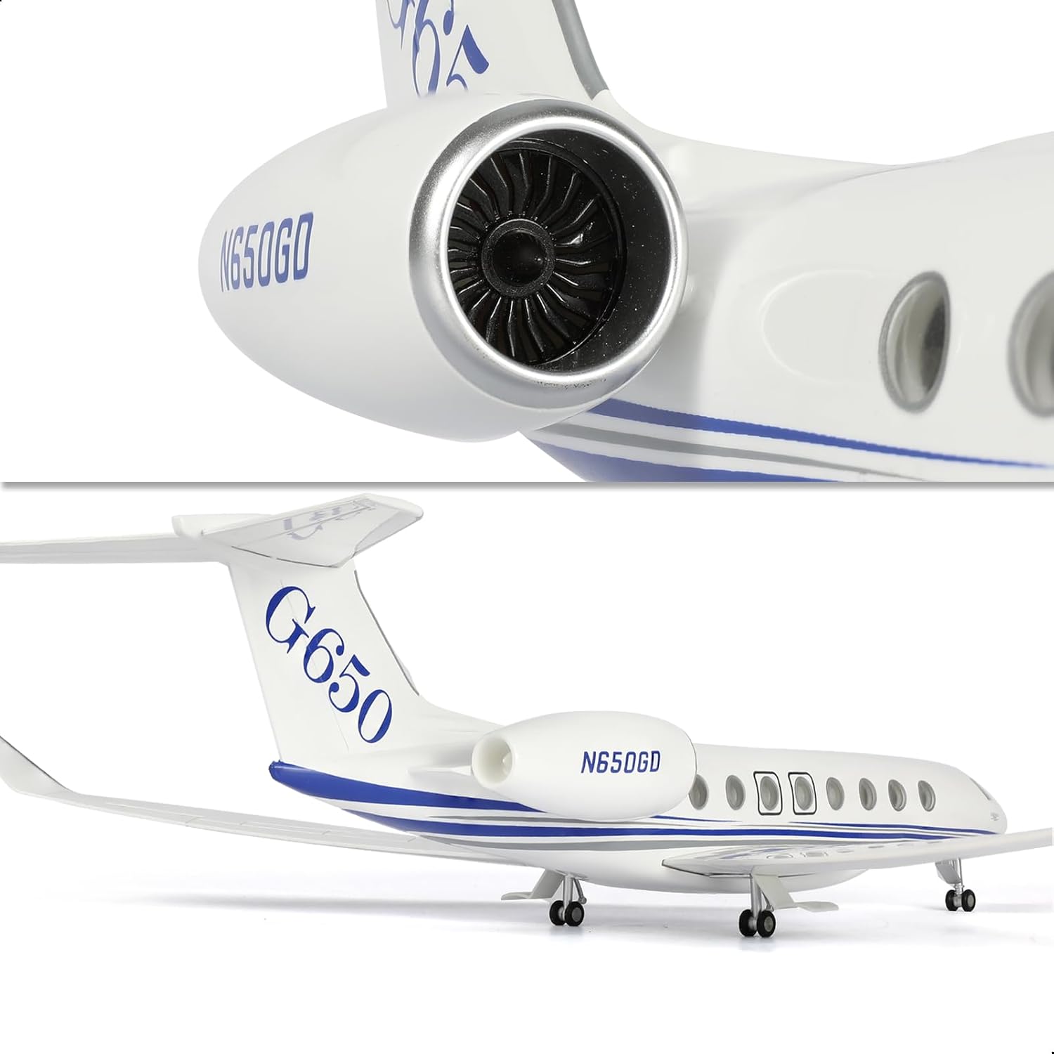 1/67 Scale G650 Private Business Jet Model Kits (17.7 inch L) Large Resin Airplane Model with Stand for Adults Collectors or Aviation Enthusiasts Display Plane, Creative Gift for Men