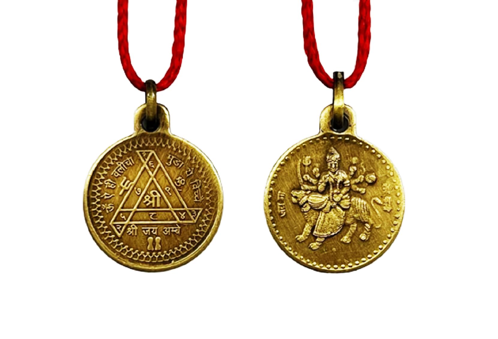 Shri Durga Bisa Yantra Locket | Pendant In Pure Brass (Oxidized Finish) (6 Grams Approx) (1 Pc)