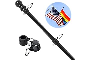 Durable 5 ft Flag Poles for Outside House, Tangle-Free Outdoor Flagpole