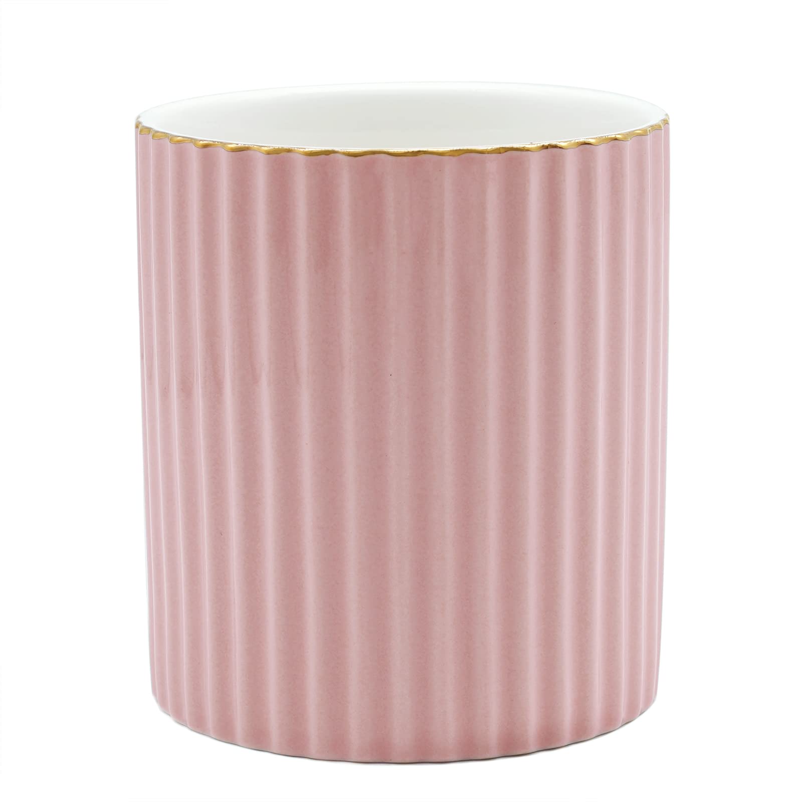 CROWNOS Pen Holder for Desk, Ceramic Pencil Cup Office Desk Organizer, Makeup Brush Holder (Pink)