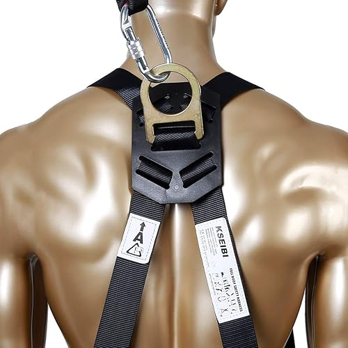 Miniatura 7 de KSEIBI 421026 Kit de arnés de seguridad con protección contra caídas W 3 anillos en D para cordón DELUXE Protección de seguridad Arresto y bolsa de