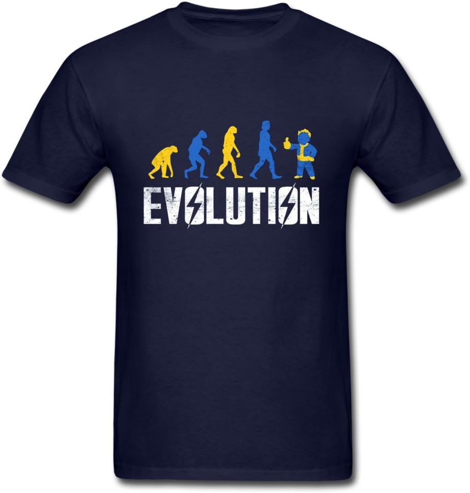 Fall Out 4 Evolution Summer Fashion Navy Men T Shirt X-Large