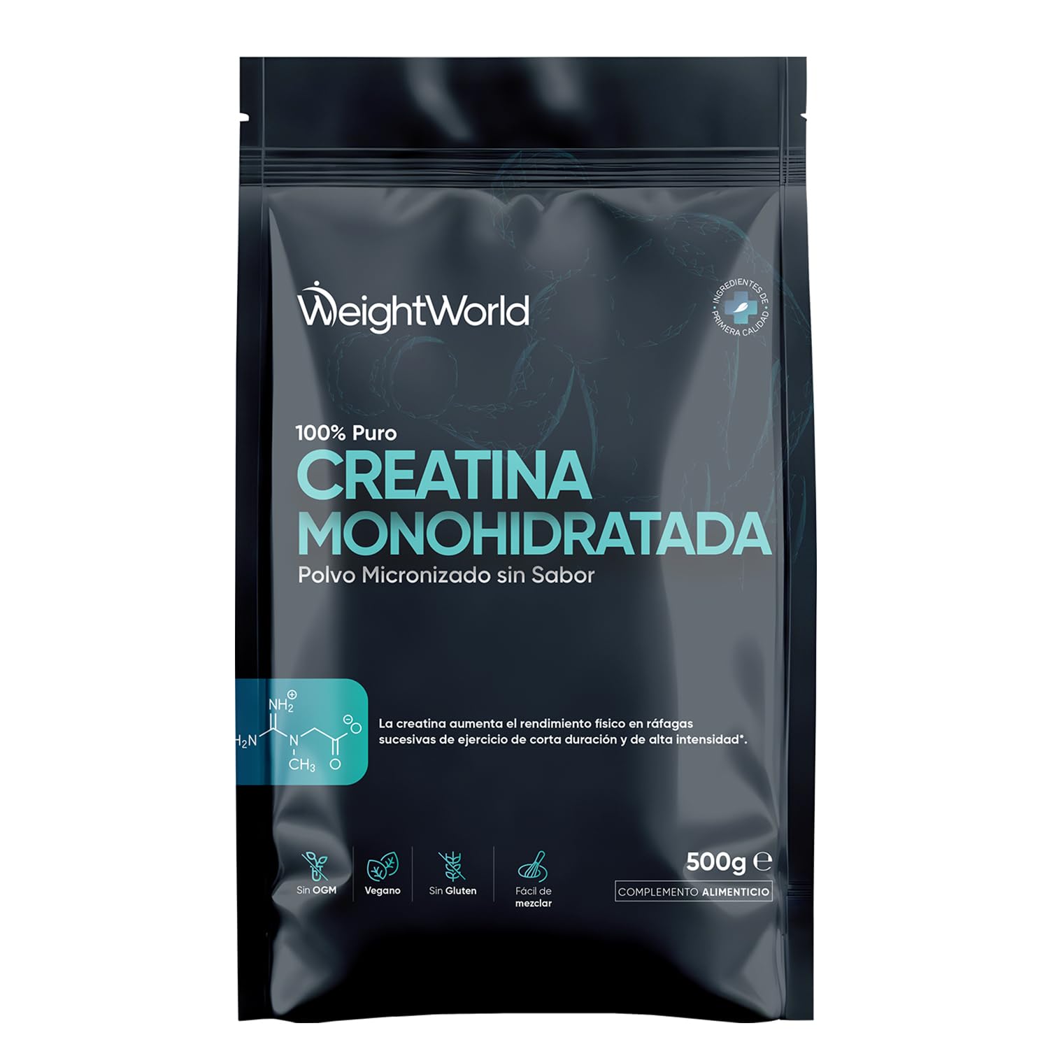 Creatina Monohidratada en Polvo 1kg/1000g para 330 Días - 100% Puro, Factor de Malla 200, 100% Monohidrato de Creatina Micronizada - Sin Sabor, Vegana, Sin Estearato de Magnesio, Cuchara Incluida — view 12