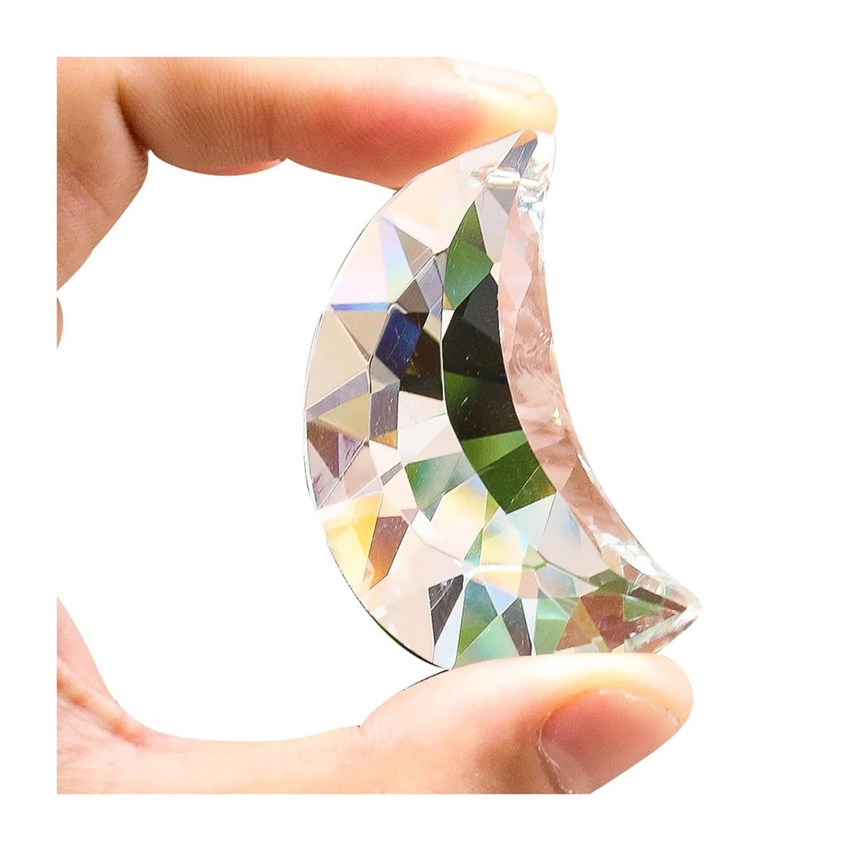 Crystal Chandelier Prism, Sun Catcher, 50MM AB Color Faceted Prism Glass Crystal Pendant Chandelier Dangle Lamp Parts(1pcs Transparent)