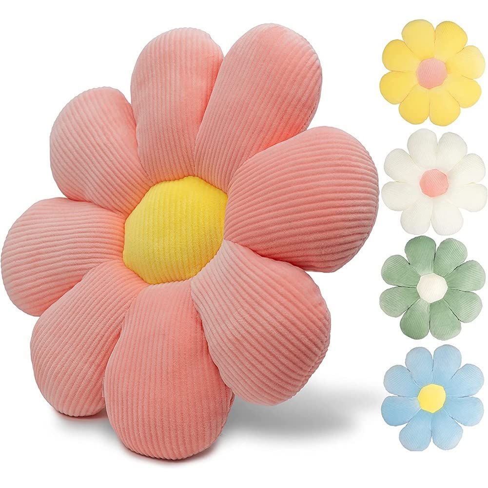 Cucioki Home Decor Flower Pillow - Decorative, Flower Throw Pillow for Living Room Kids Room, Car, Bedroom Pink - Image 4