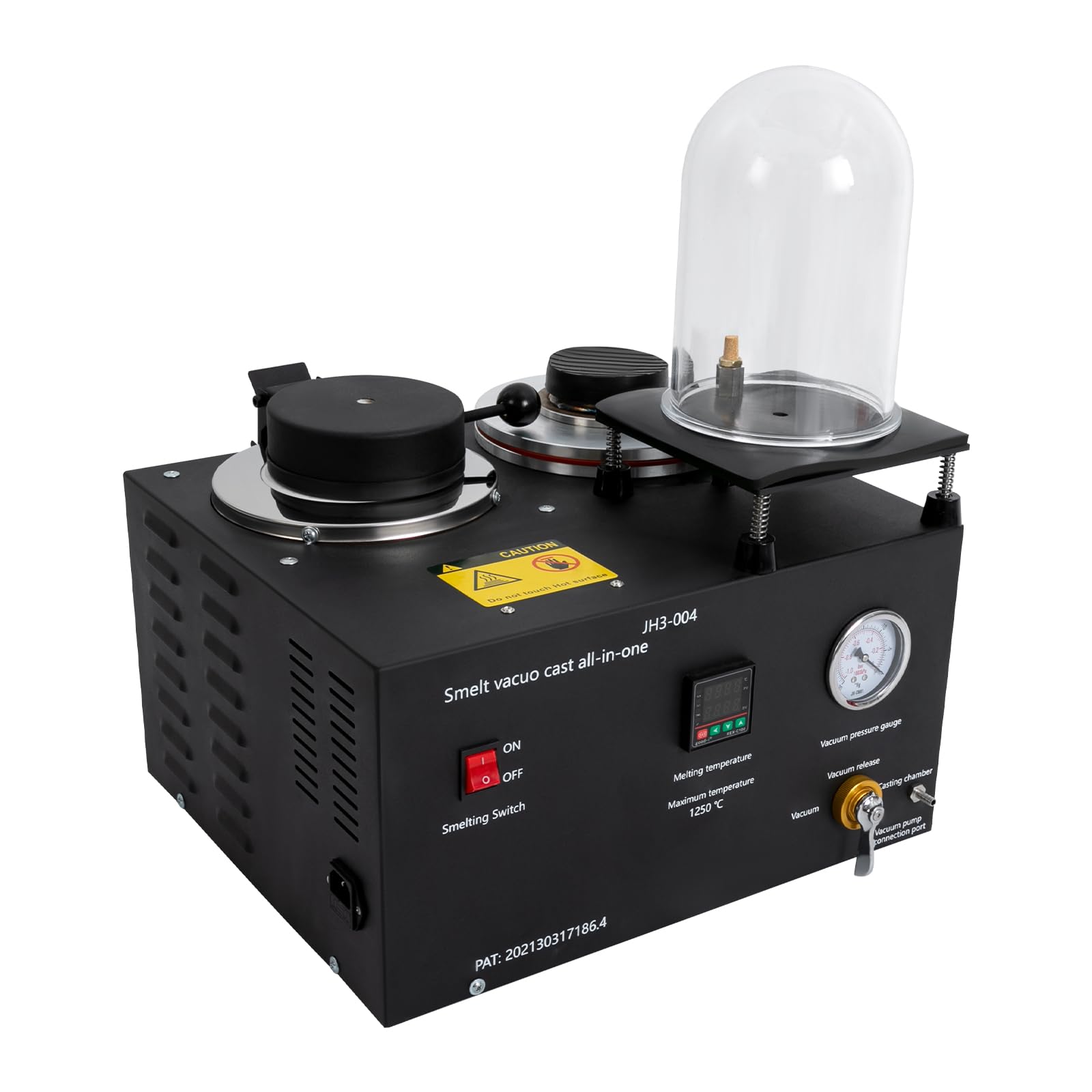 Vacuum Casting Machine, 110V 1/2 HP 3 CFM Jewelry Processing Suction Machines Cast Vacuum and Melting Tool High Temperature Refining Melting Furnace 2KG Gold Melting Furnace for Silver, Gold, Copper