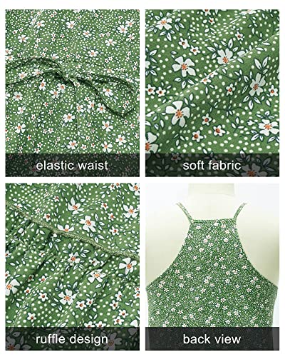 Image of Newshows Women's Summer Casual Dress Cute A Line Ruffle Hem Flattering Fit Beach Vacation Sundress