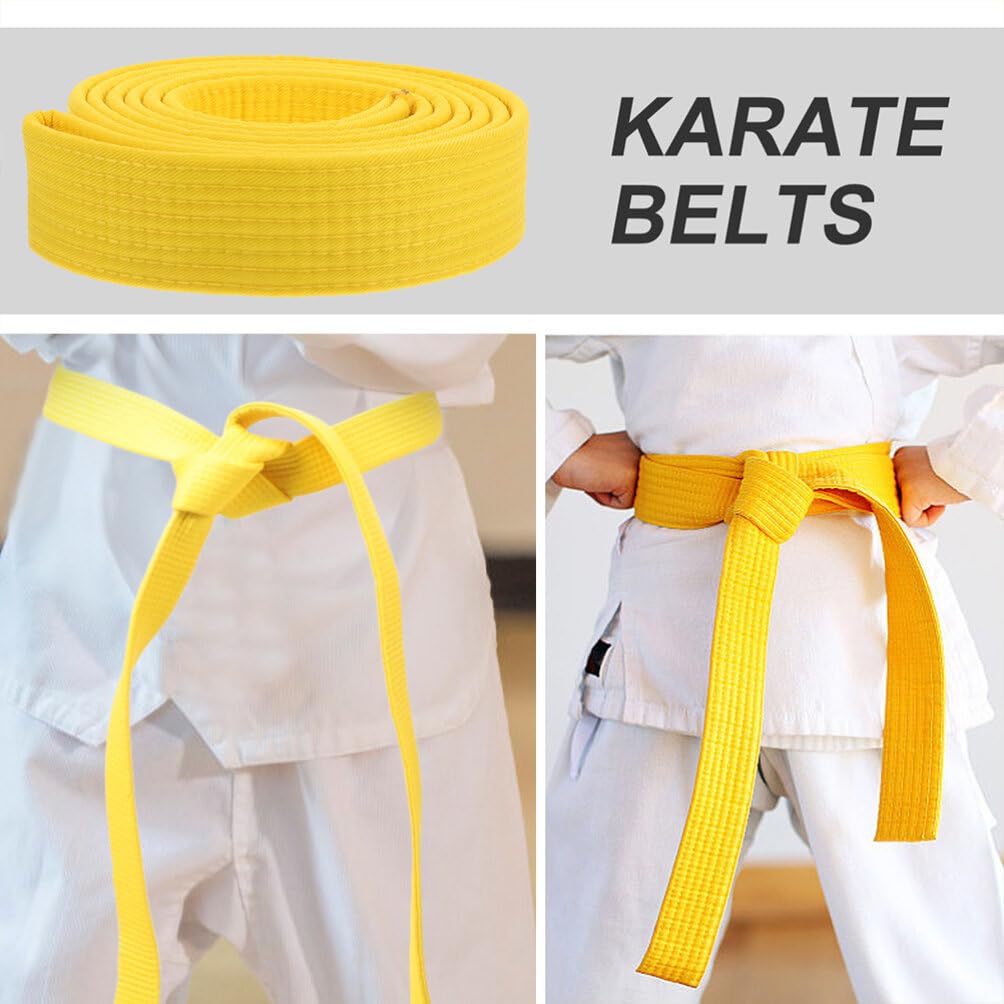 Baluue 2pcs Yellow Karate Belt Taekwondo Belt Cotton Judo Belts Professional Art Belt Karate Gifts for Boys Men Women Belt Waist Belt