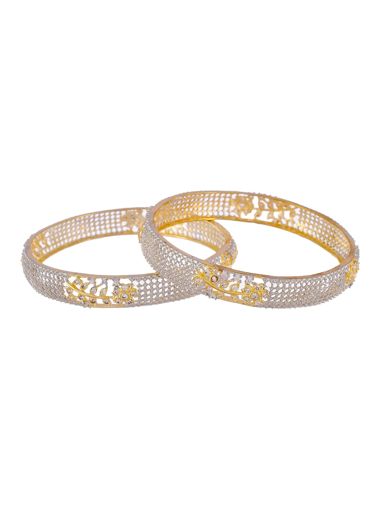 Shoshaa Womens Brass Gold-Plated White AD-Studded Bangles, Gold, Set Of 2 (B09V2LDNGC) Amazon Price History, Amazon Price Tracker