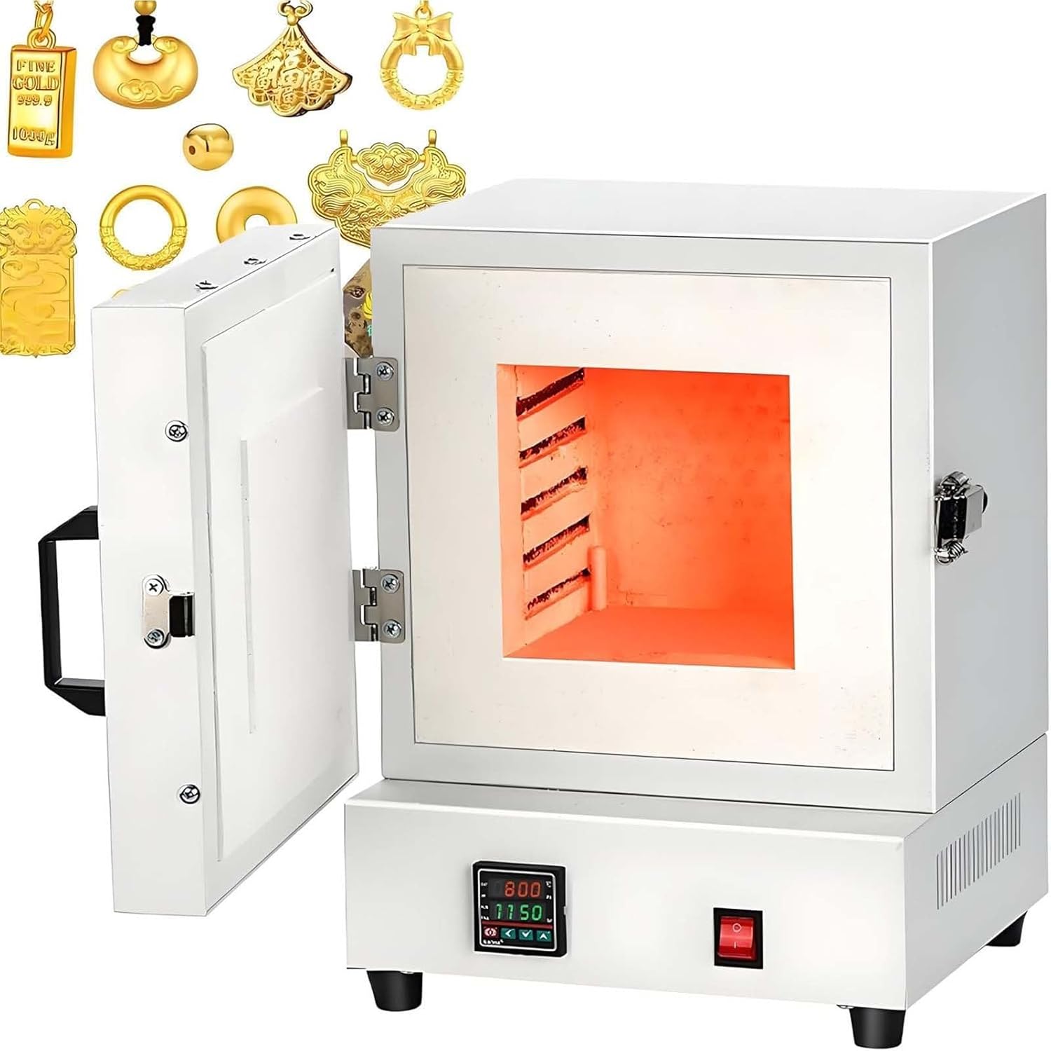 Burnout Kiln & Lab Oven 1150℃/2102℉ High-Temp Muffle Furnace Desktop Jewelry Wax Burnout Kiln 2000w Fast Heating with Digital Control, for Heating and Casting Plaster Molds for Jewelry